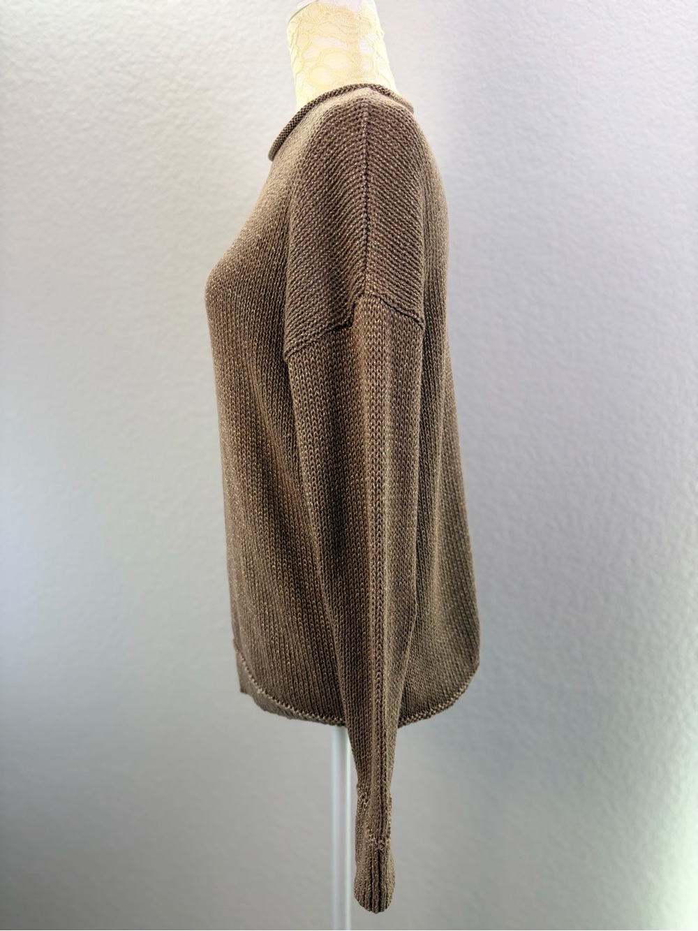 Lauren Ralph Lauren Rolled Neck Knit Sweater Gold Large - Picture 3 of 10